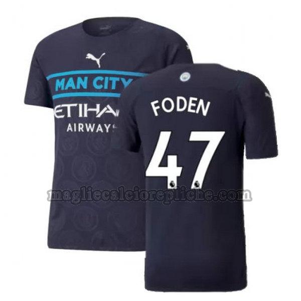 terza maglie calcio manchester city 2021 2022 foden 47 nero