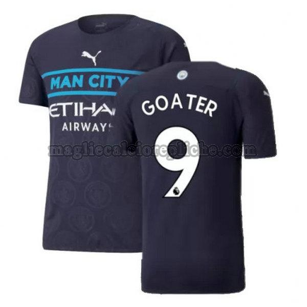 terza maglie calcio manchester city 2021 2022 goater 9 nero