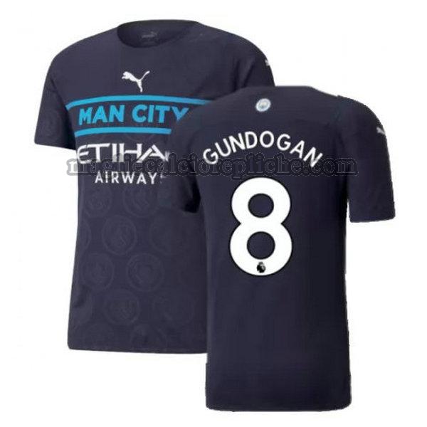 terza maglie calcio manchester city 2021 2022 gundogan 8 nero