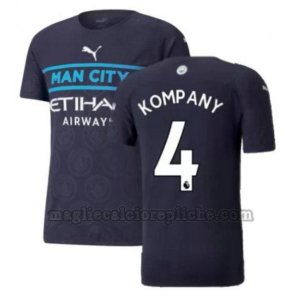 terza maglie calcio manchester city 2021 2022 kompany 4 nero