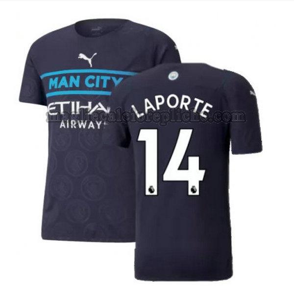 terza maglie calcio manchester city 2021 2022 laporte 14 nero