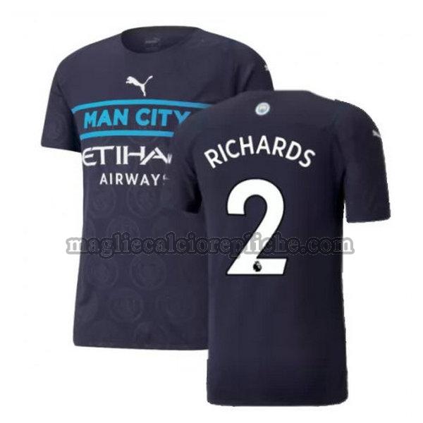 terza maglie calcio manchester city 2021 2022 richards 2 nero