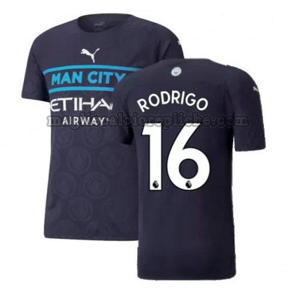 terza maglie calcio manchester city 2021 2022 rodrigo 16 nero