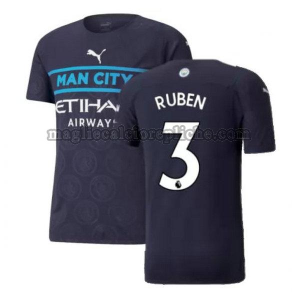 terza maglie calcio manchester city 2021 2022 ruben 3 nero