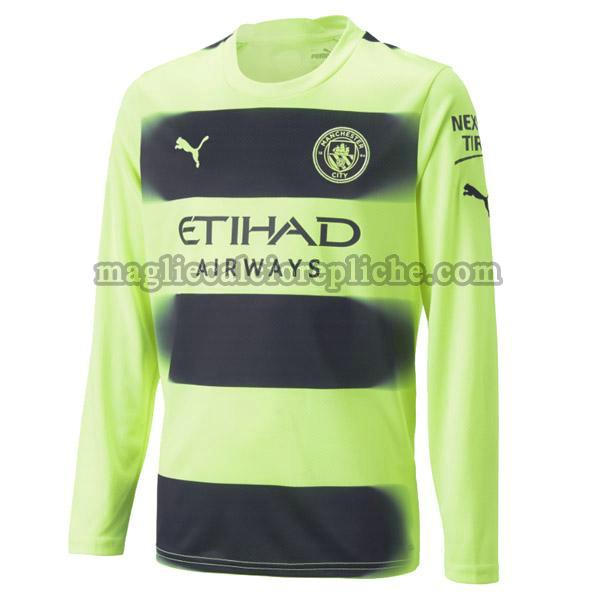 terza maglie calcio manchester city 2022 2023 manica lunga verde