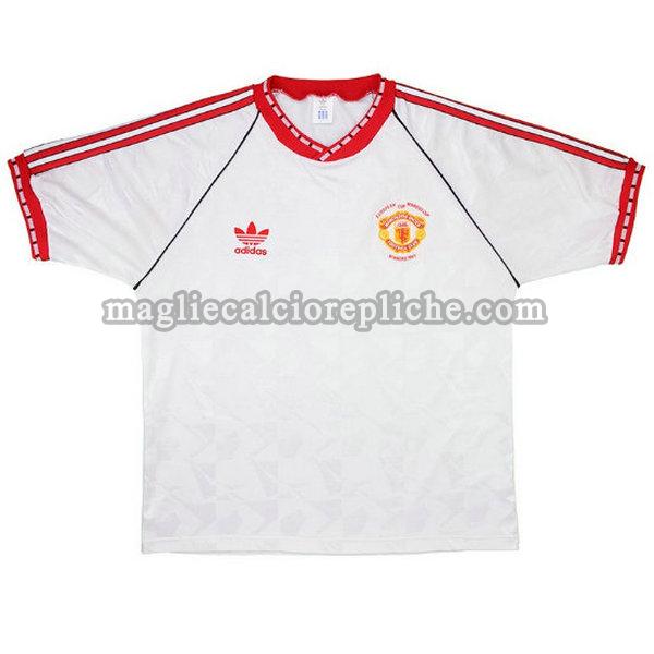 terza maglie calcio manchester united 1990-1991 bianco