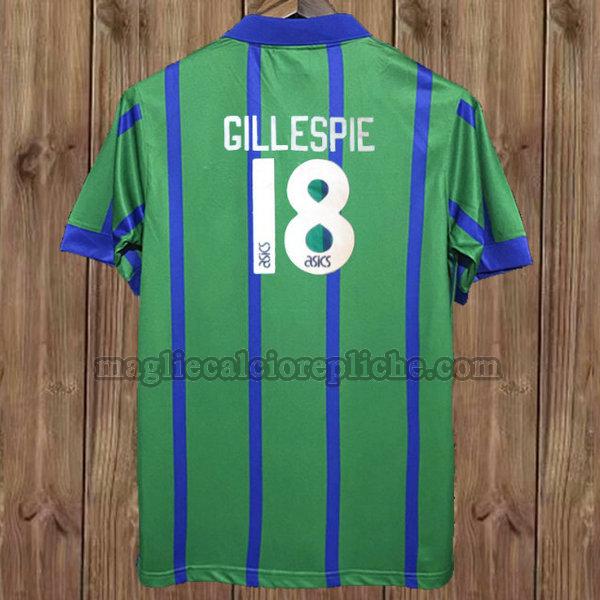 terza maglie calcio newcastle united 1993-1995 gillespie 18 verde