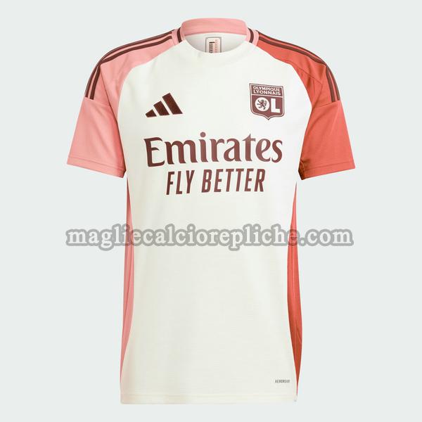 terza maglie calcio olympique lyon 2024 2025 thailandia bianco arancione