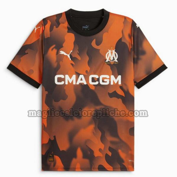 terza maglie calcio olympique marsiglia 2023 2024 thailandia arancione