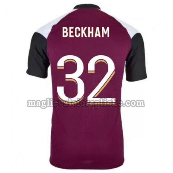 terza maglie calcio psg 2020-2021 beckham 32 porpora