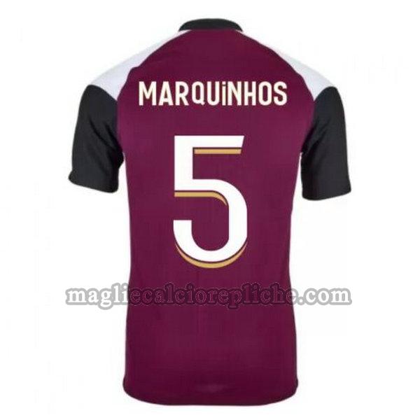 terza maglie calcio psg 2020-2021 marquinhos 5 porpora