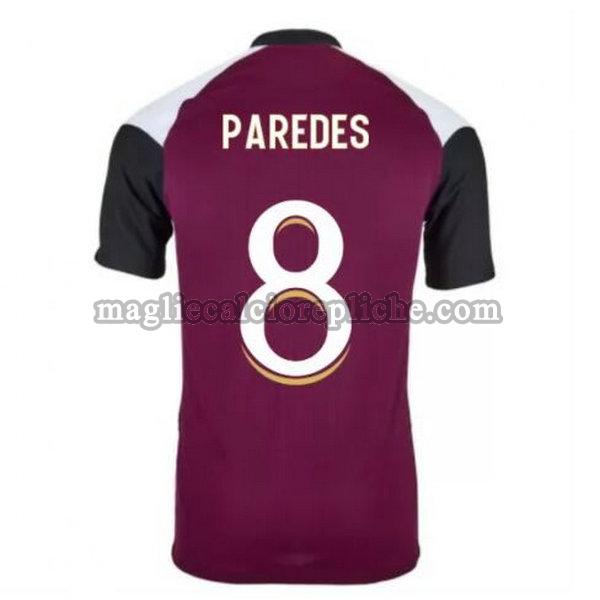 terza maglie calcio psg 2020-2021 paredes 8 porpora