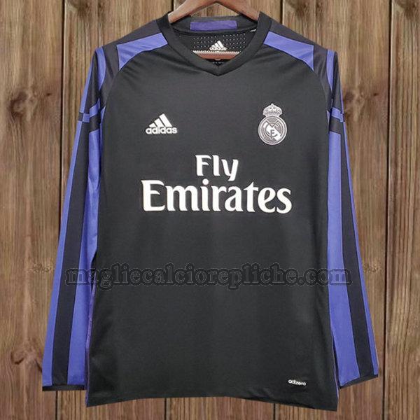 terza maglie calcio real madrid 2016-2017 manica lunga nero