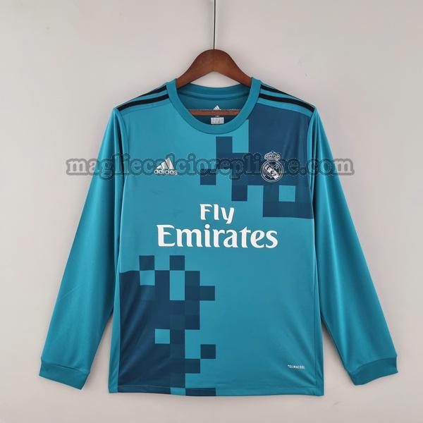 terza maglie calcio real madrid 2017 2018 manica lunga blu