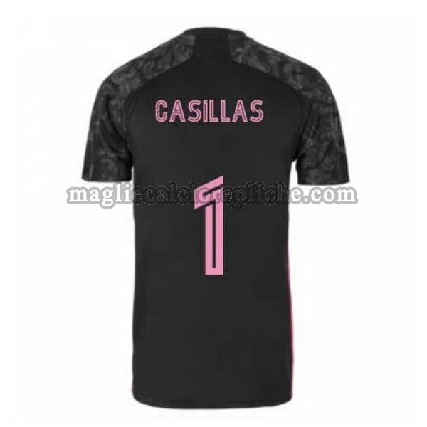 terza maglie calcio real madrid 2020-2021 casillas 1 nero