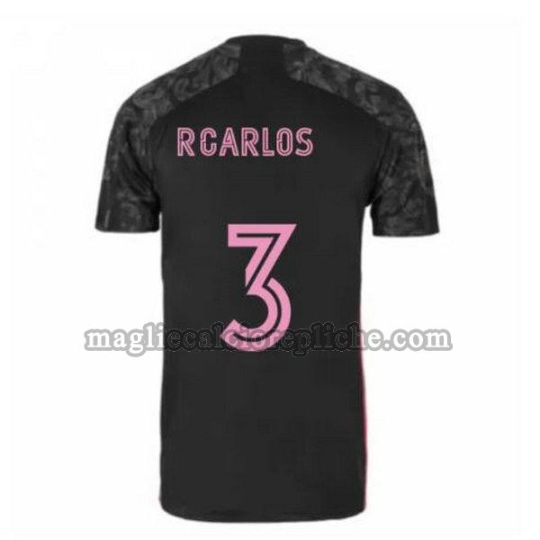 terza maglie calcio real madrid 2020-2021 r.carlos 3 nero