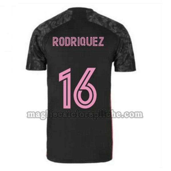 terza maglie calcio real madrid 2020-2021 rodriquez 16 nero