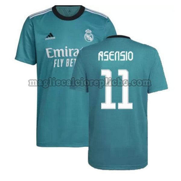 terza maglie calcio real madrid 2021 2022 asensio 11 verde