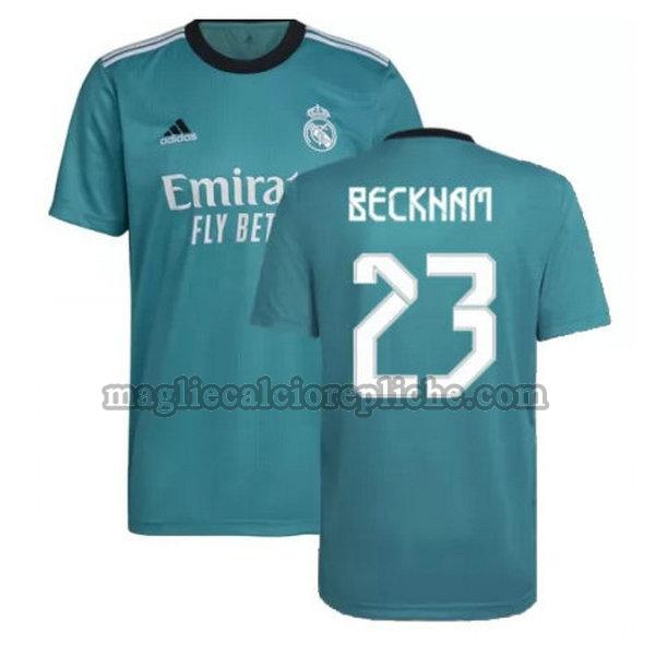 terza maglie calcio real madrid 2021 2022 beckham 23 verde