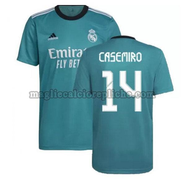 terza maglie calcio real madrid 2021 2022 casemiro 14 verde