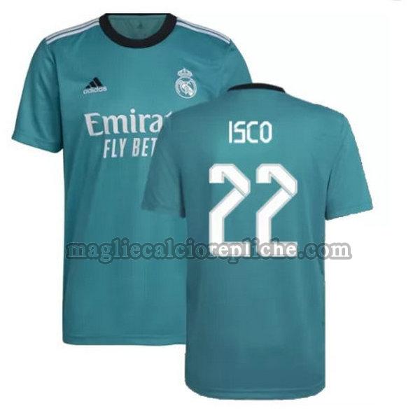 terza maglie calcio real madrid 2021 2022 isco 22 verde