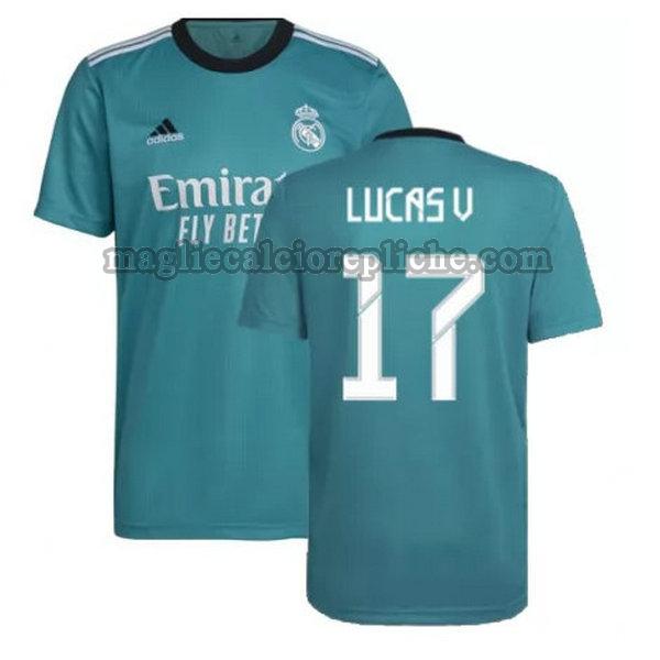 terza maglie calcio real madrid 2021 2022 lucas v 17 verde