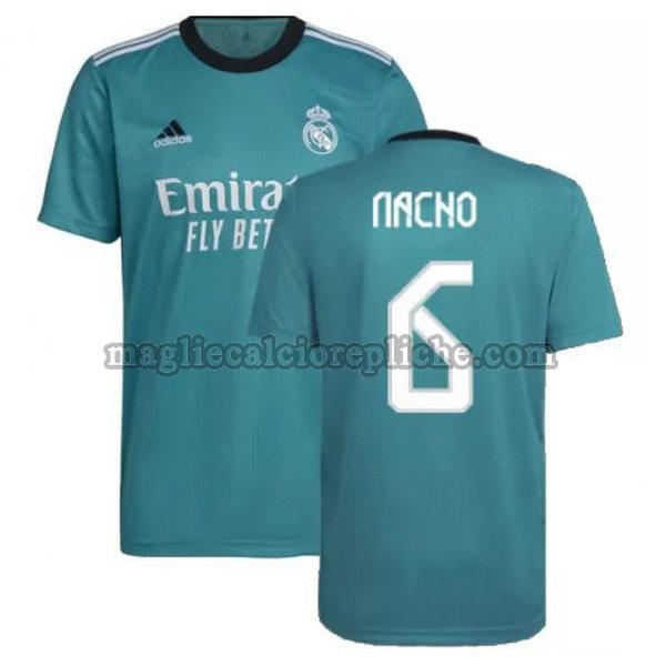 terza maglie calcio real madrid 2021 2022 nacho 6 verde