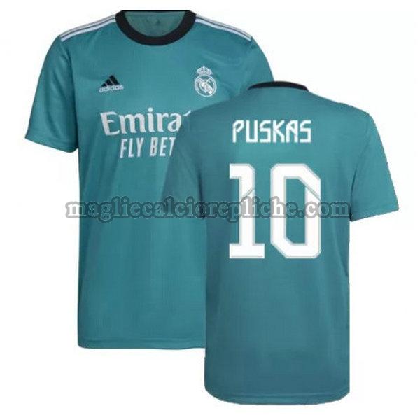 terza maglie calcio real madrid 2021 2022 puskas 10 verde