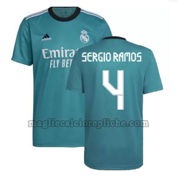 terza maglie calcio real madrid 2021 2022 sergio ramos 4 verde