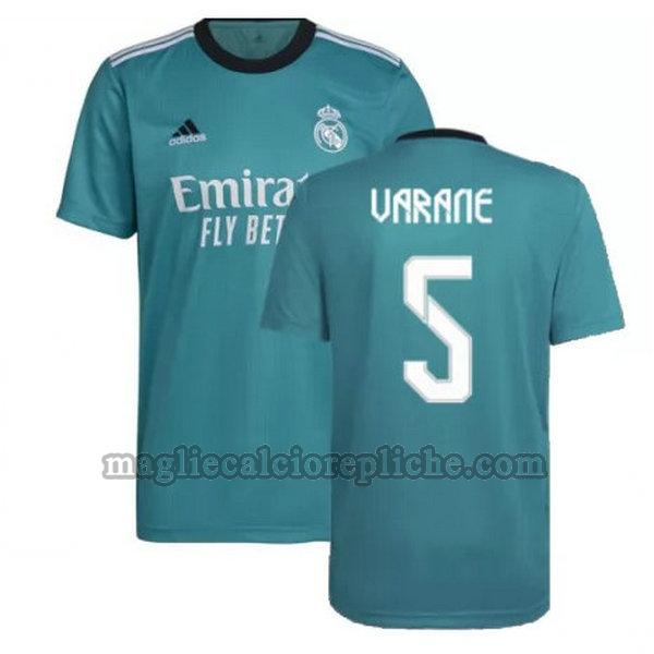 terza maglie calcio real madrid 2021 2022 varane 5 verde