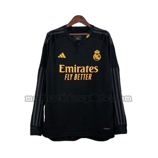 terza maglie calcio real madrid 2023 2024 manica lunga nero