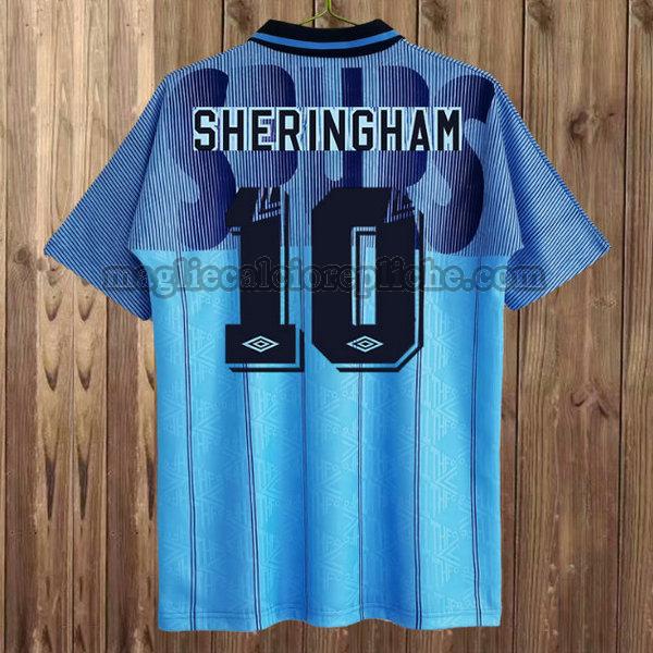 terza maglie calcio tottenham hotspur 1991-1994 sheringham 10 blu