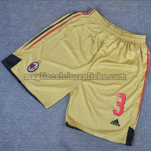 terza pantaloncini calcio ac milan 2004-2005 giallo