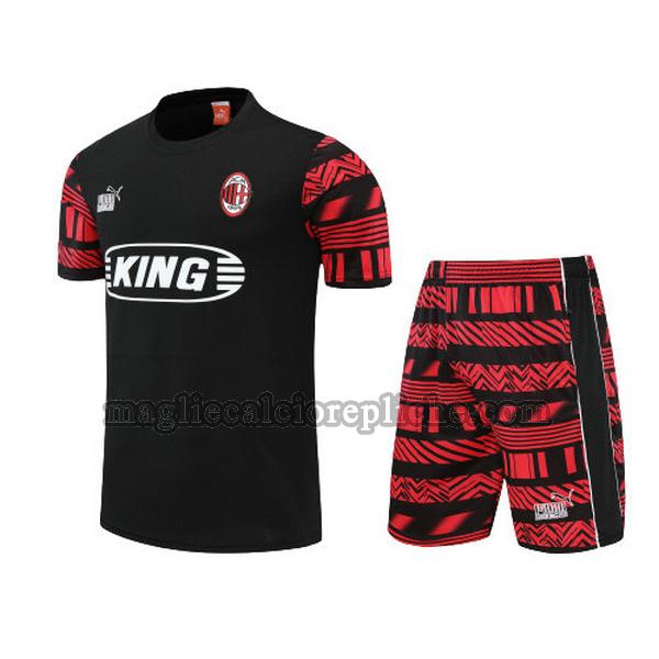 training maglie calcio ac milan 2022 2023 completo nero