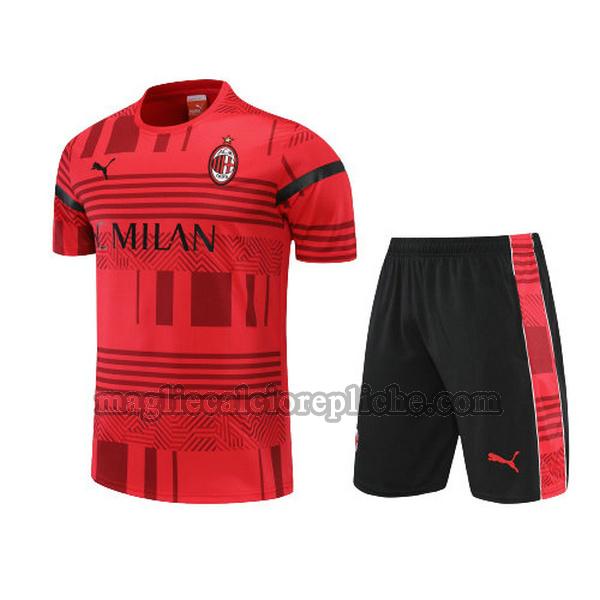 training maglie calcio ac milan 2022 2023 completo rosso