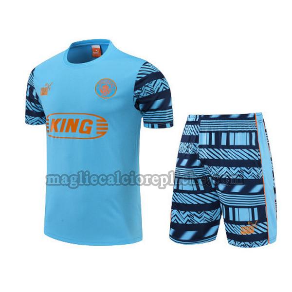 training maglie calcio manchester city 2022 2023 completo blu