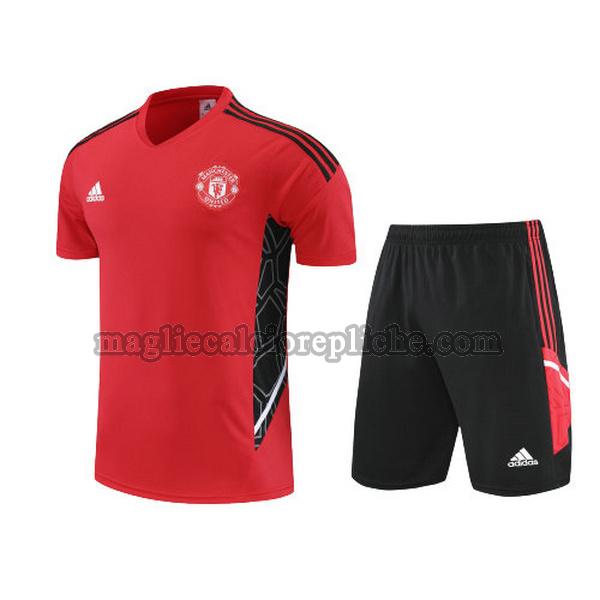 training maglie calcio manchester united 2022 2023 completo rosso