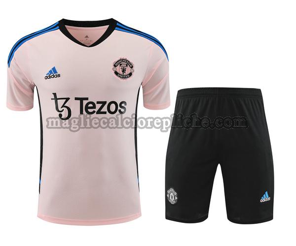 training maglie calcio manchester united 2023 2024 completo rosa