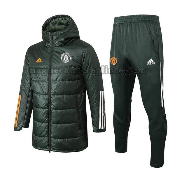 tuta sportiva piumino calcio manchester united 2020 2021 completo verde