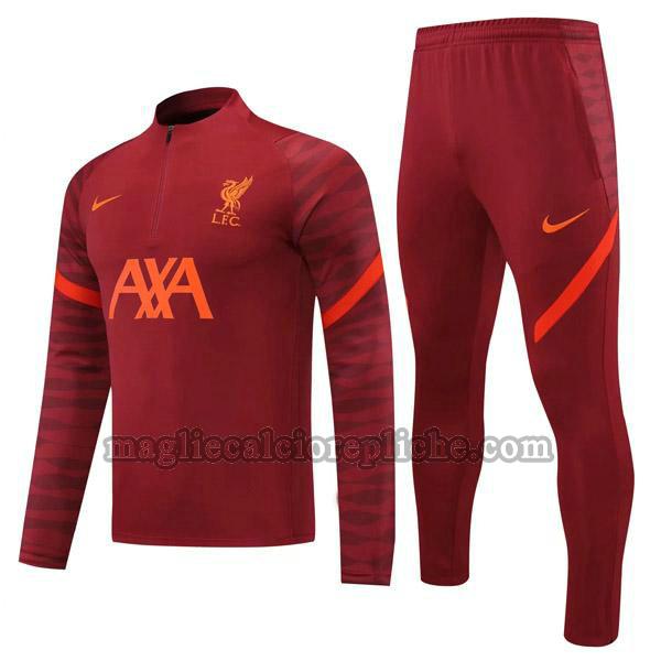 tuta sportivas calcio liverpool 2021 2022 completo rosso