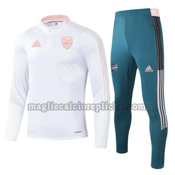 tute calcio bambino arsenal 2021 2022 completo bianco