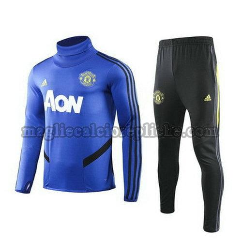 tute calcio bambino manchester united 2019-2020 blu nero giallo