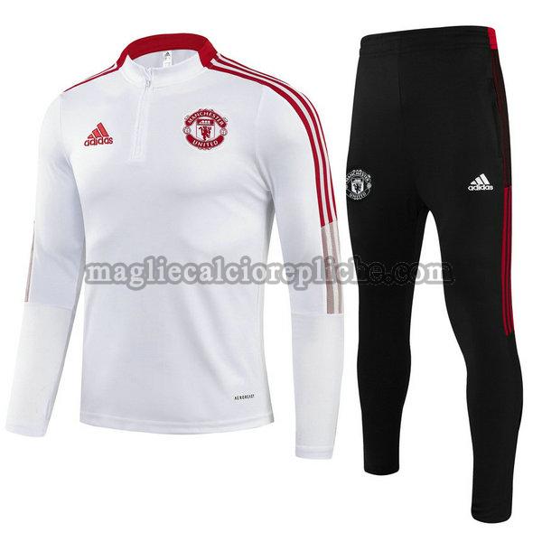 tute calcio bambino manchester united 2021 2022 completo bianco