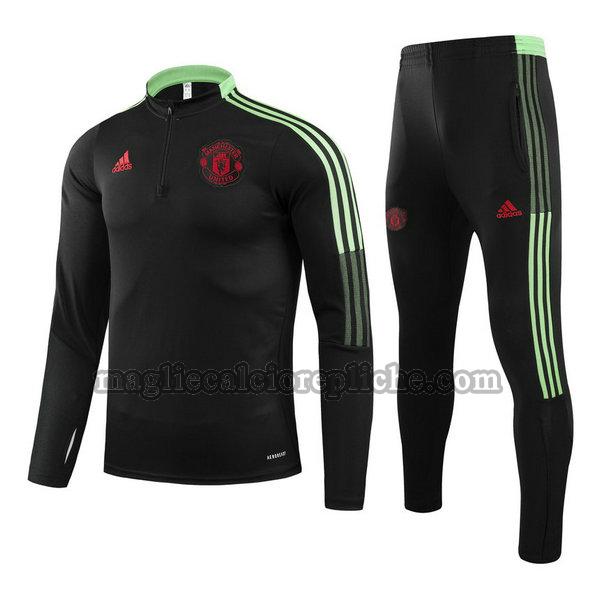 tute calcio bambino manchester united 2021 2022 completo nero