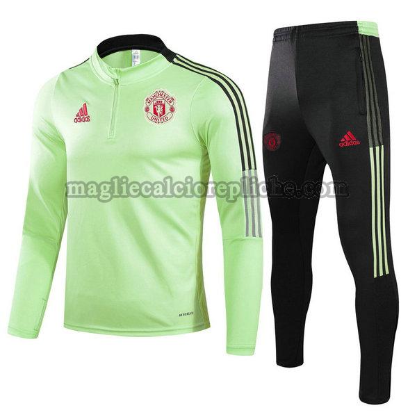 tute calcio bambino manchester united 2021 2022 completo verde