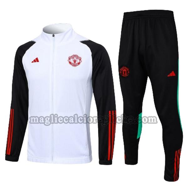 tute calcio bambino manchester united 2023 2024 completo bianco nero