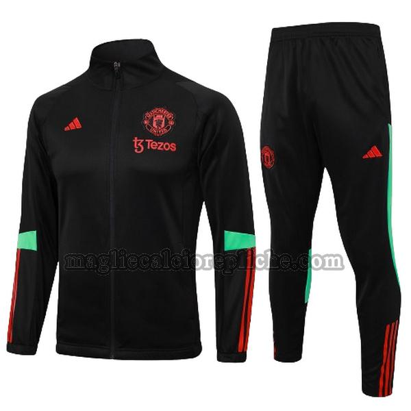 tute calcio bambino manchester united 2023 2024 completo nero