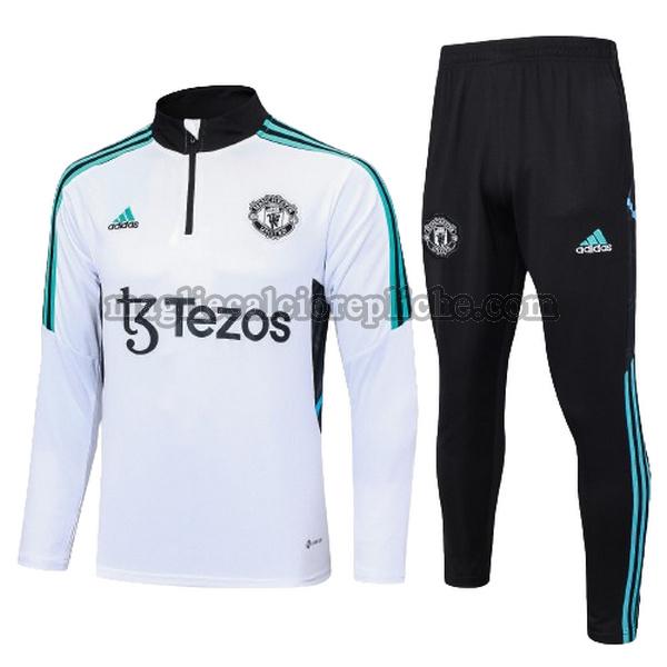 tute calcio bambino manchester united 2023 24 completo bianco nero