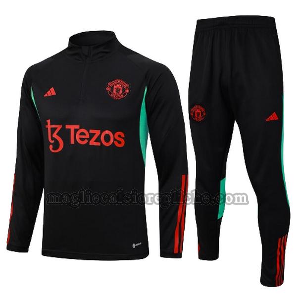 tute calcio bambino manchester united 2023 24 completo nero