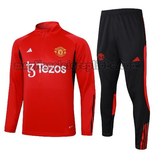 tute calcio bambino manchester united 2023 24 completo rosso